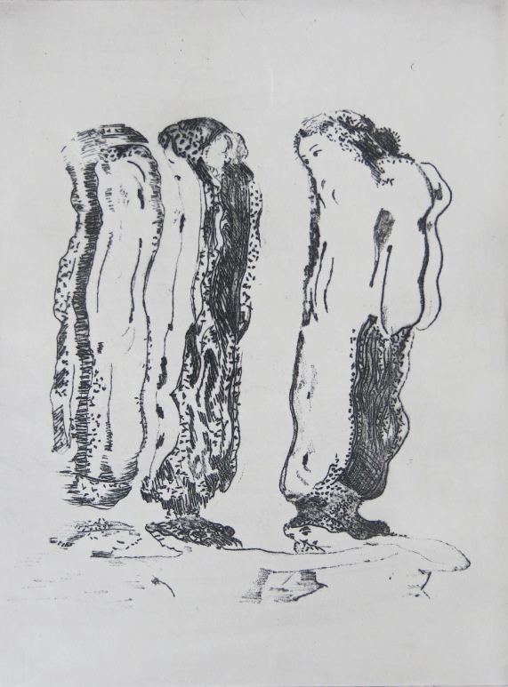 The Three Graces, engraving on copper plate, 15x20cm